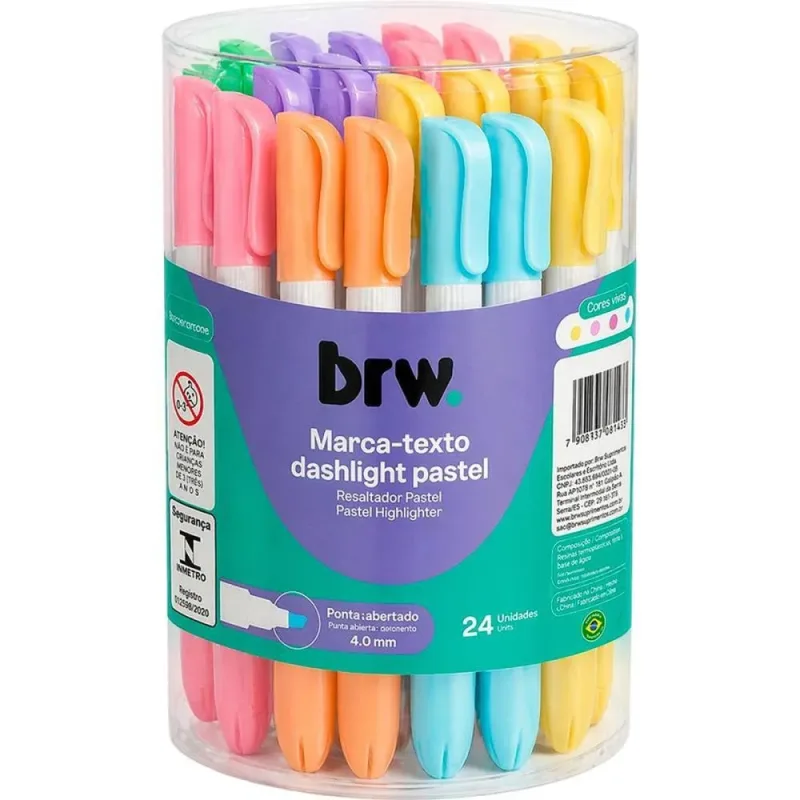 Caneta Marca Texto Dashlight Pastel 6 Cores POTE-24