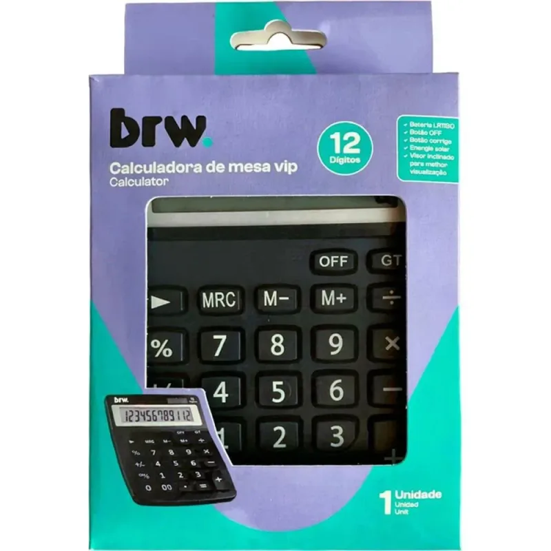Calculadora de Mesa 12DIG. VIP 10,6X14,2X3 CM