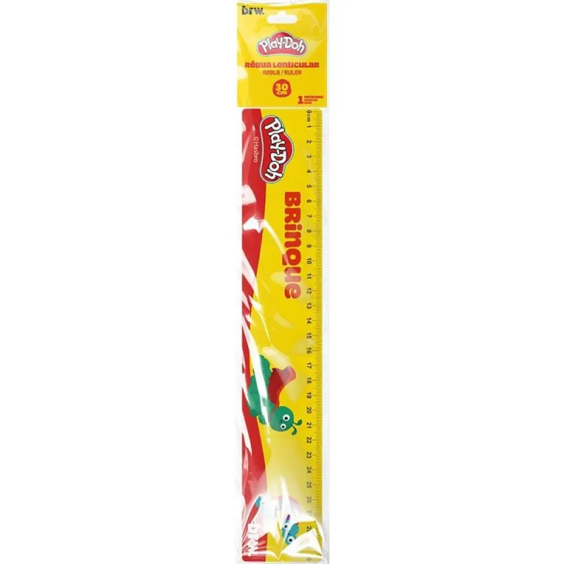 Regua Plastica PLAY-DOH Lenticular 30CM CX.C/12