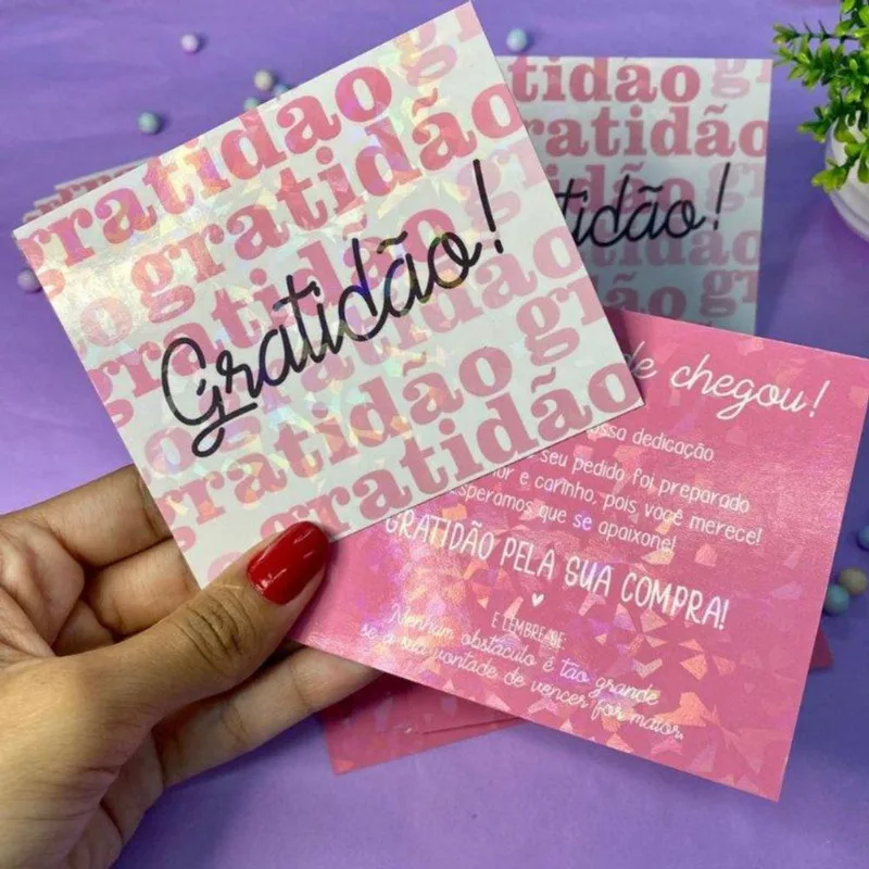 25un Postal De Agradecimento Holográfico Gratidão