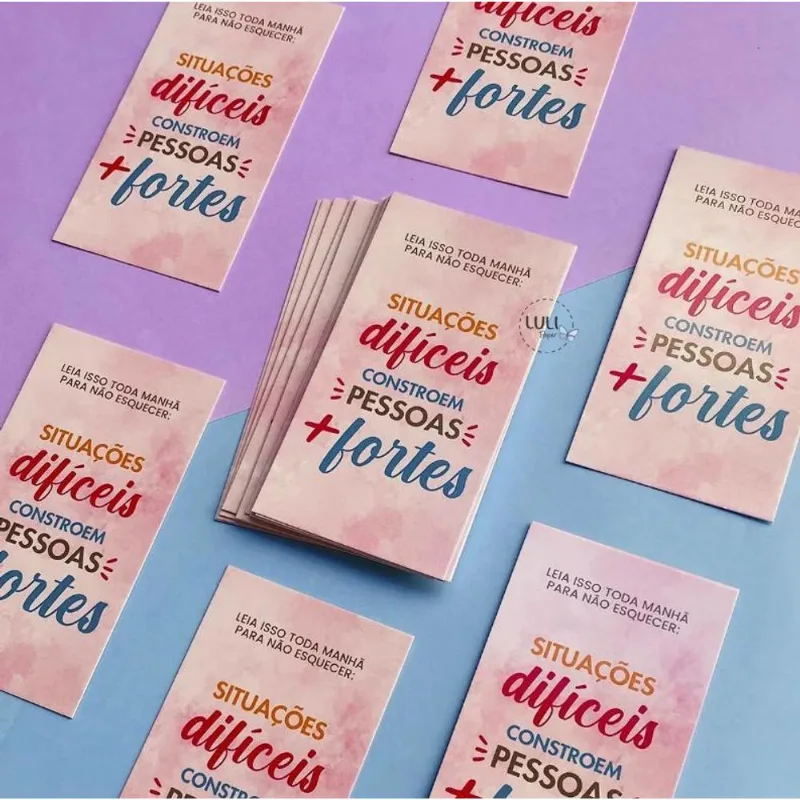 50un Cartão Frases Motivacionais - Frase 1 - Cor 1