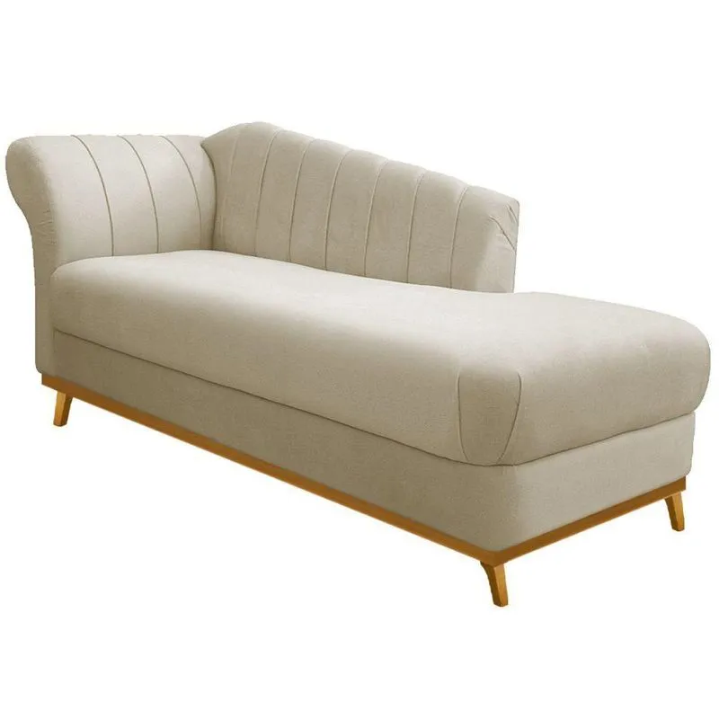 Diva Recamier Vanessa 140Cm Lado Direito Linho Cor Bege