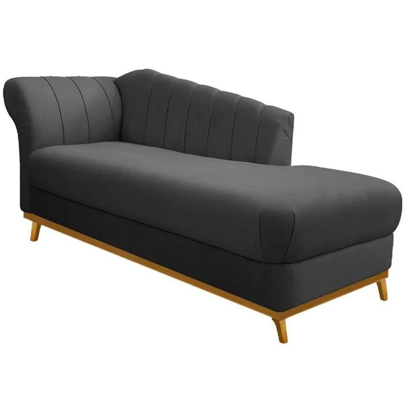 Diva Recamier Vanessa 140cm Lado Esquerdo Linho - Doce Sonho Móveis Cor Cinzaescuro