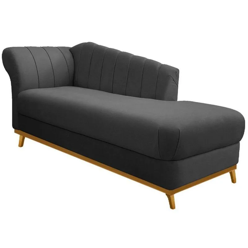 Diva Recamier Vanessa 160cm Lado Direito Linho - Doce Sonho Móveis Cor Cinzaescuro