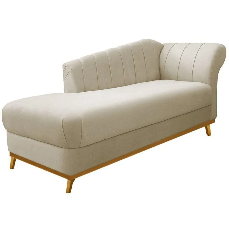 Diva Recamier Vanessa 160cm Lado Esquerdo Linho - Doce Sonho Móveis Cor Bege