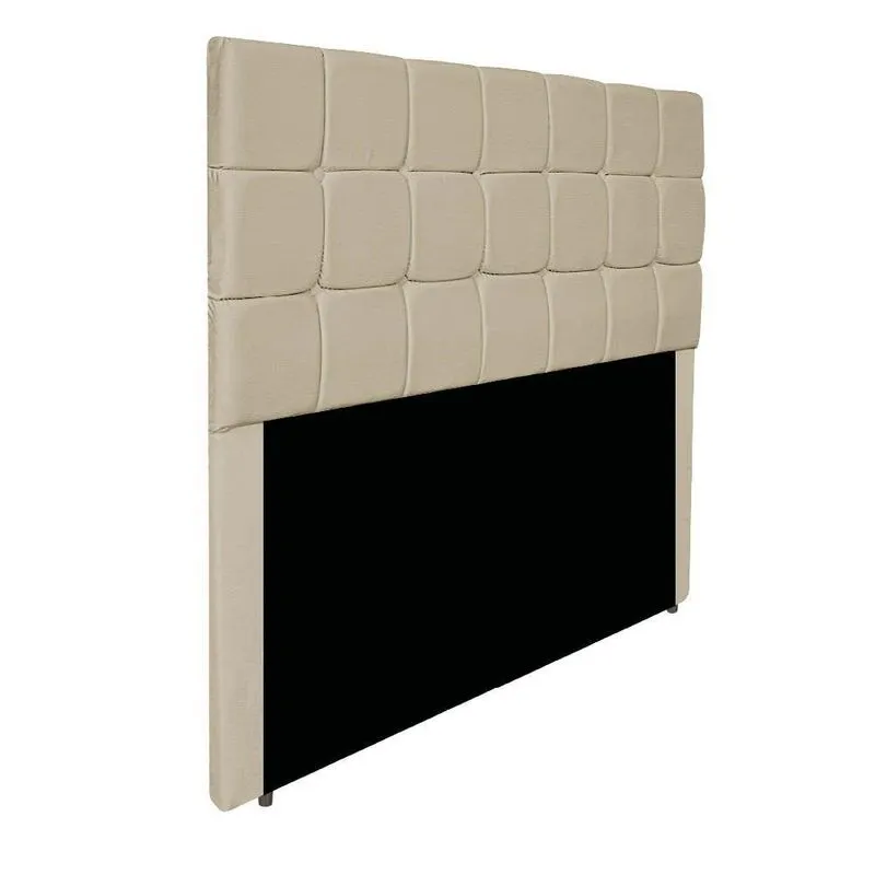 Cabeceira Estofada Manchester 140 Cm Casal Corano - Adj Decor Cor Bege