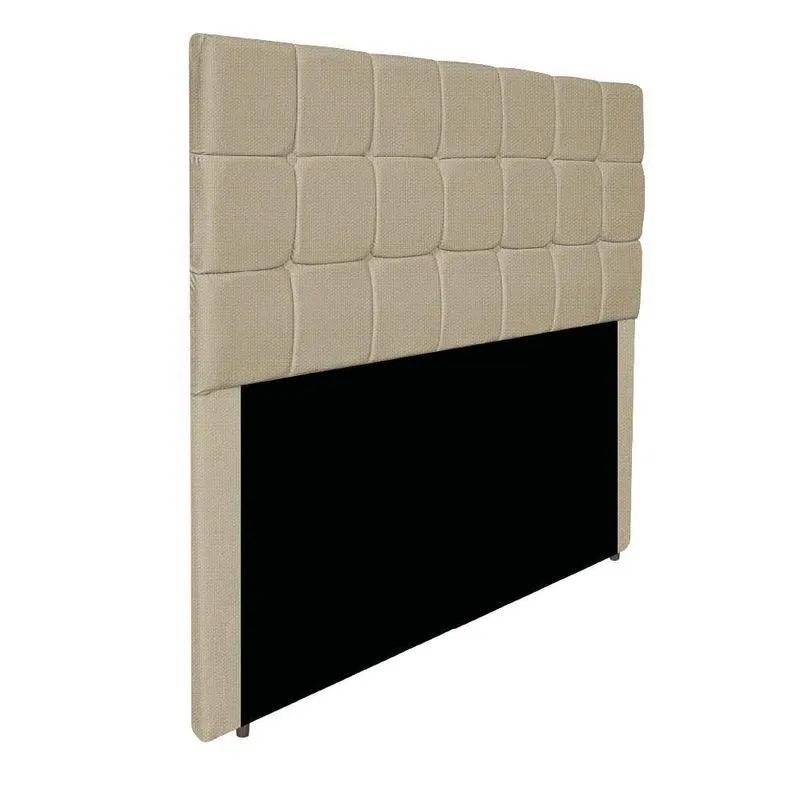 Cabeceira Estofada Manchester 160 Cm Queen Size Linho - Adj Decor Cor Bege
