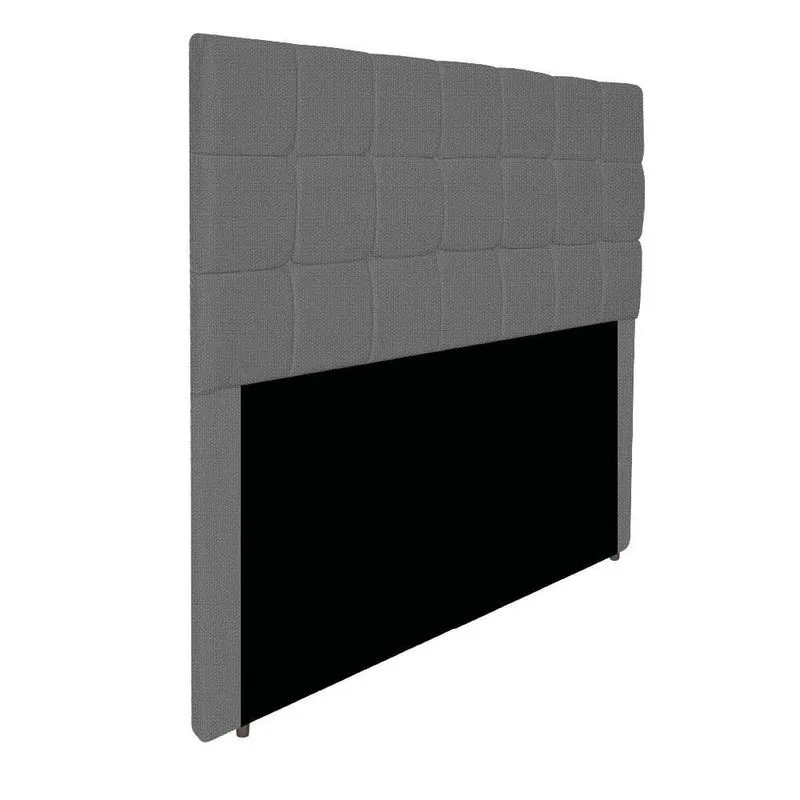 Cabeceira Estofada Manchester 160 Cm Queen Size Linho - Adj Decor Cor Cinza Escuro