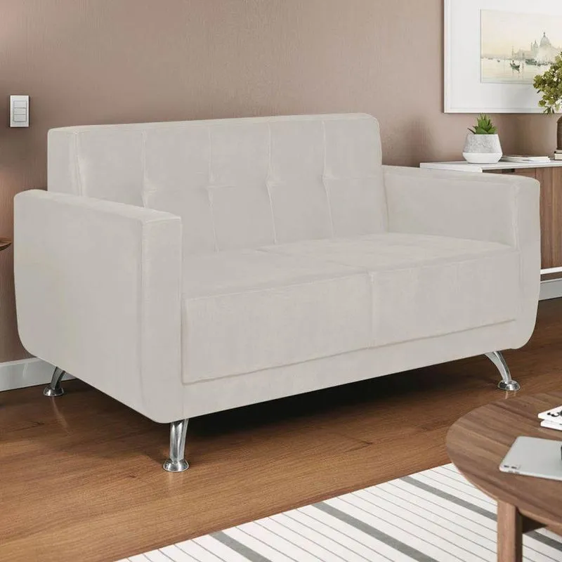 Sofá 2 Lugares Beny Linho - Adj Decor Cor Bege