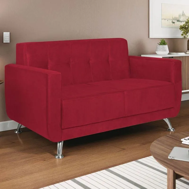 Sofá 2 Lugares Beny Suede - Adj Decor Cor Vermelho
