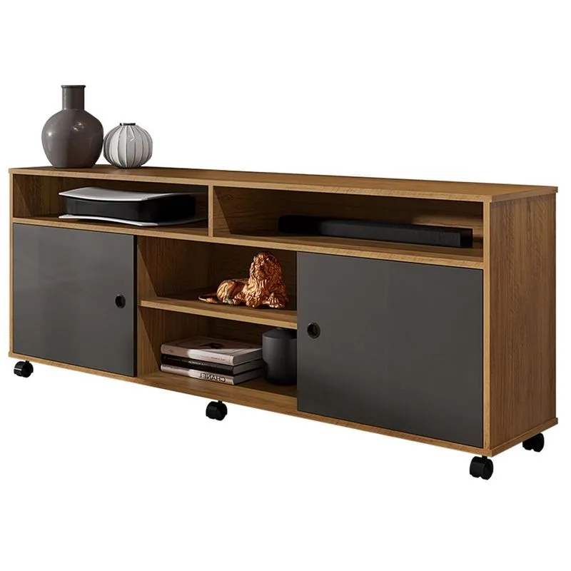 Bancada Kansas 1.6 L01 Para Tv Até 60" Freijó/grafite - Amarena Móveis