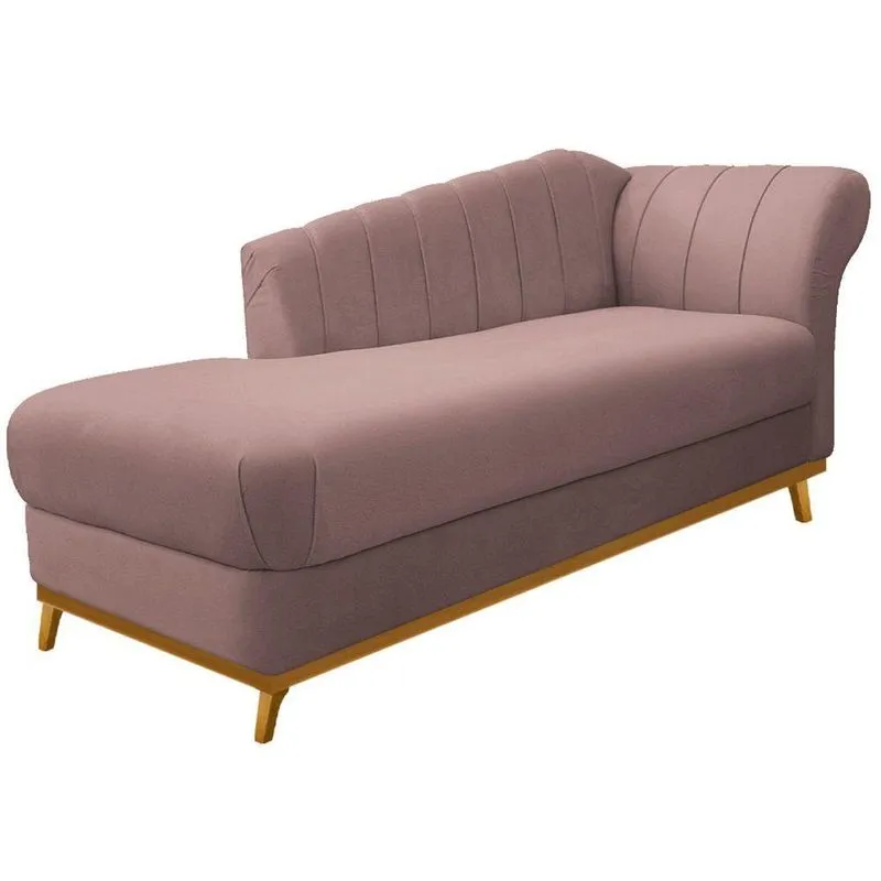 Diva Recamier Vanessa 160Cm Lado Esquerdo Linho Cor Rosê