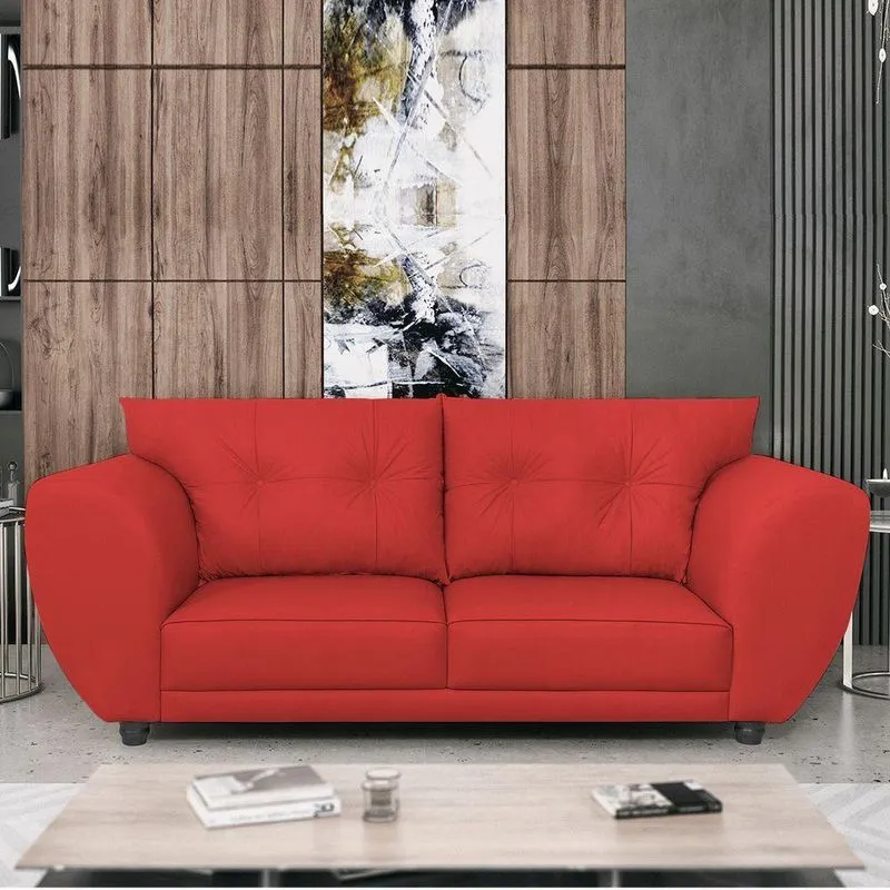 Sofá 2 Lugares Tulipa Sintético - Amarena Móveis Vermelho