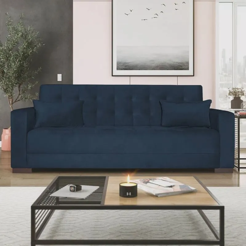 Sofá Cama 3 Lugares Jobim Suede - adj Decor