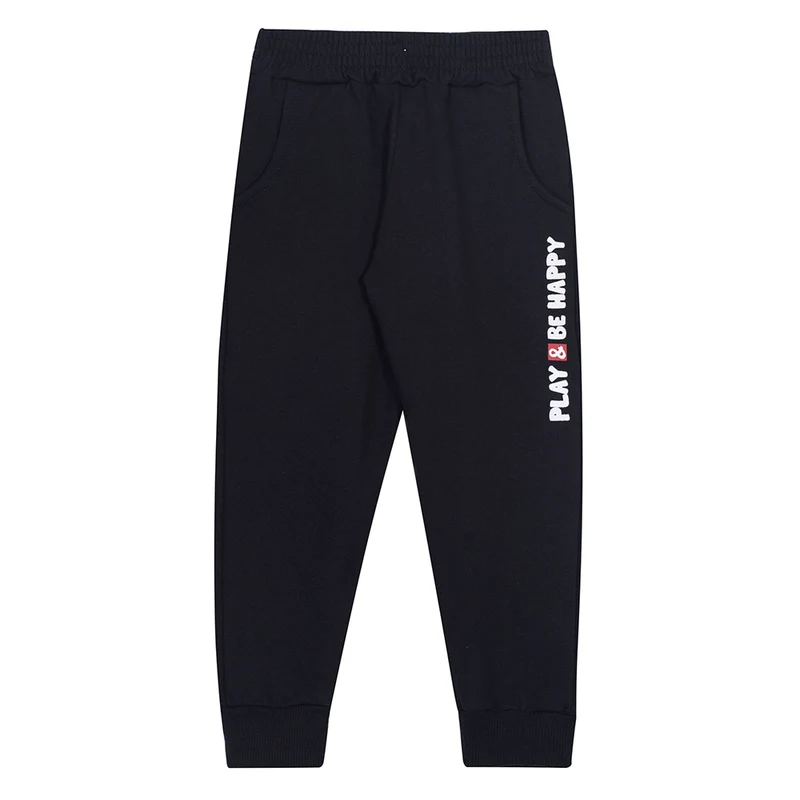 Calça Moletom Play e Be Happy Preta Randa Mundu - Masculina 02 / Menino