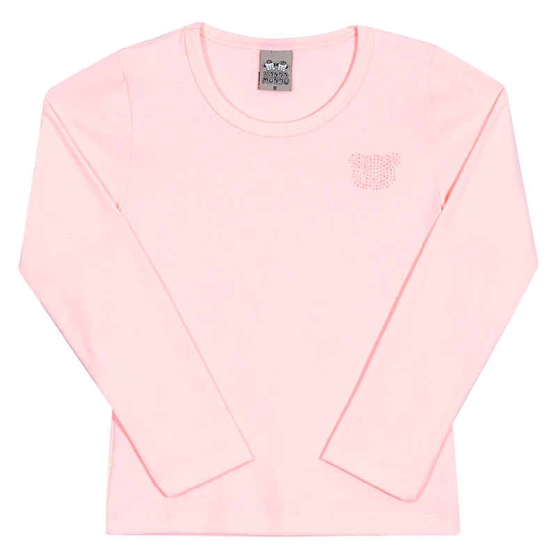 Blusinha Manga Longa com Strass Lollipop Randa Mundu - Feminina 04 / Menina