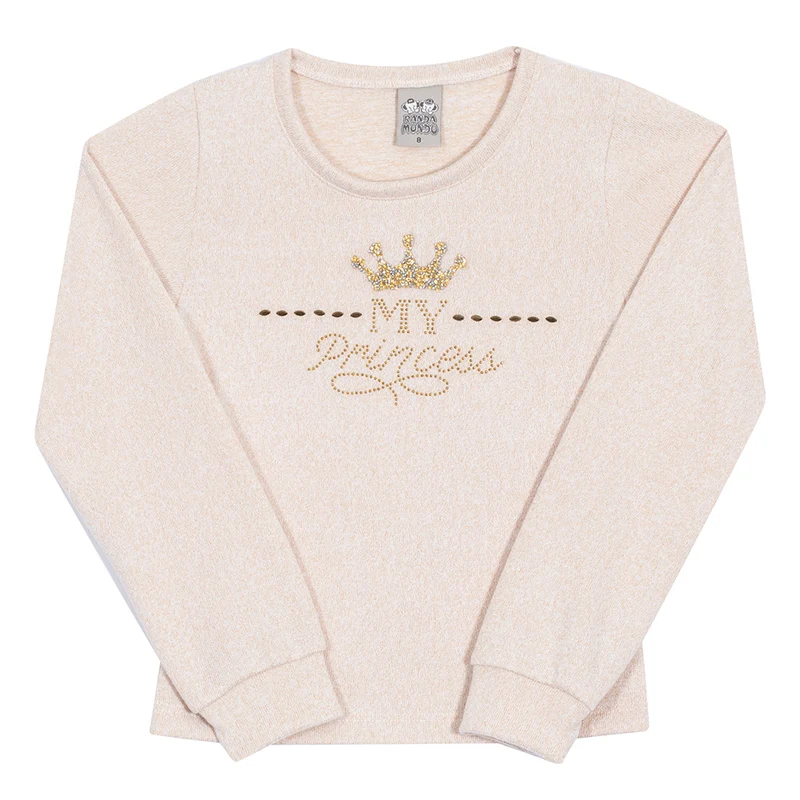 Blusa Manga Longa Tricot Soft Peach Randa Mundu - Feminino 04 / Menina