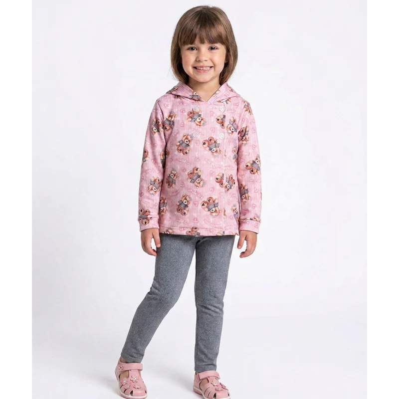 Conjunto Molecotton Jaqueta E Calça Sempre Kids Feminino 02 / Menina / Rosa