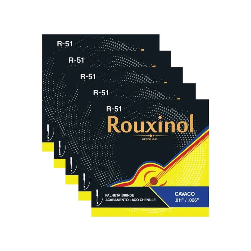 Kit 5 Encordoamento Aço Cavaquinho Rouxinol R51 0.11 + Brinde