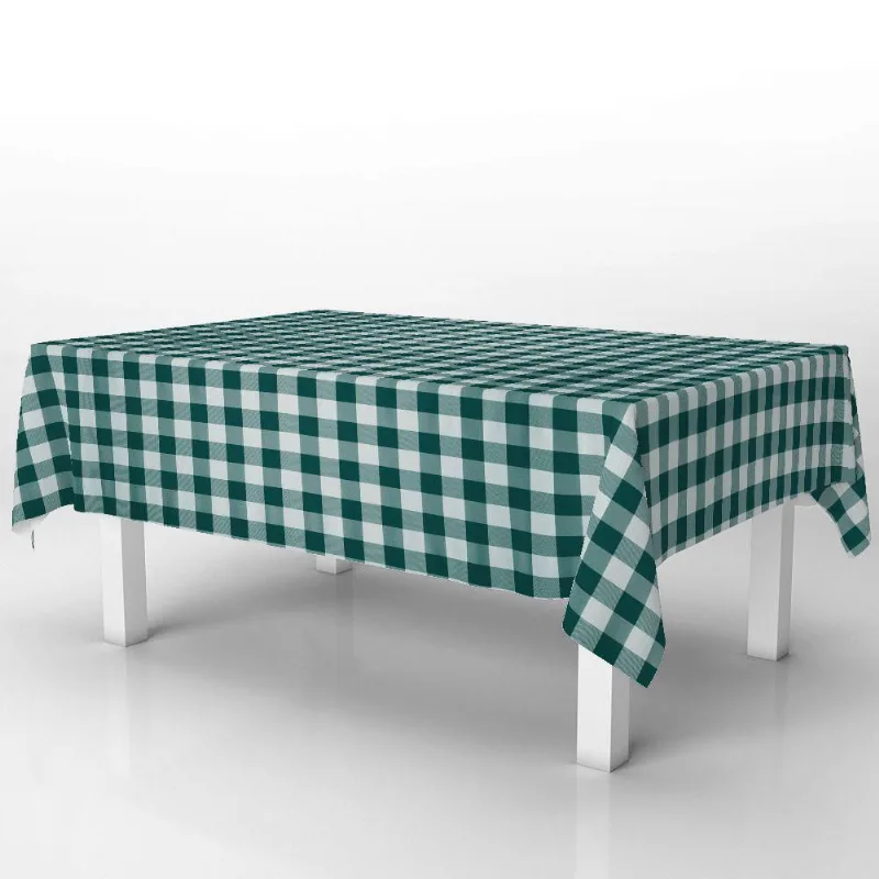 Toalha De Mesa Térmica Pvc Xadrez Jantar Cozinha 1,40 X 2,20 Xadrez Verde