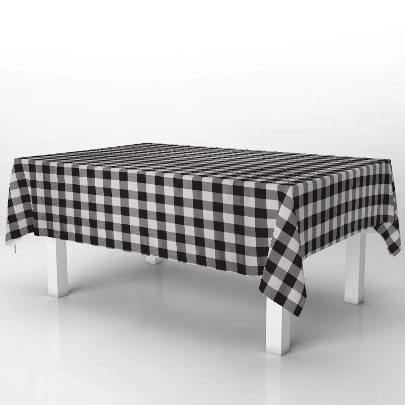 Toalha De Mesa Térmica Pvc Xadrez Jantar Cozinha 1,40 X 1,40 Titulo Xadrez Preto
