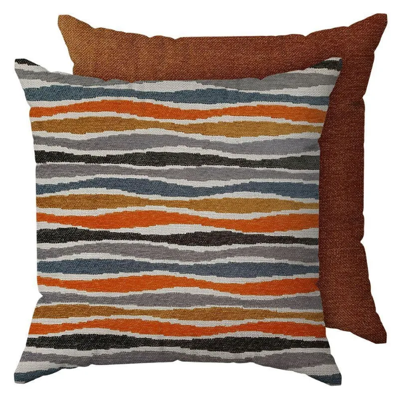2 Capas De Almofada Premium Veludo Laranja - 45x45 Id Decor