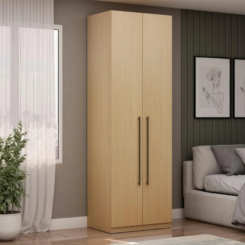 Guarda Roupa Modulado Savana 2 Portas de Bater sem Gavetas 100% MDF com 2 Cabideiros 80CM