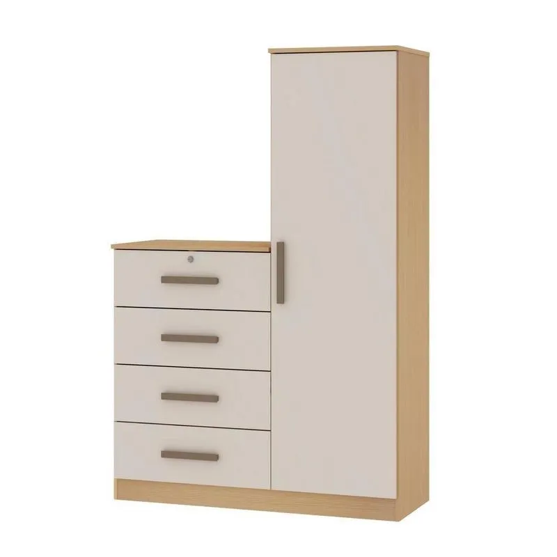 Comoda Aurora 4 Gavetas 1 Porta Freijo - Off White