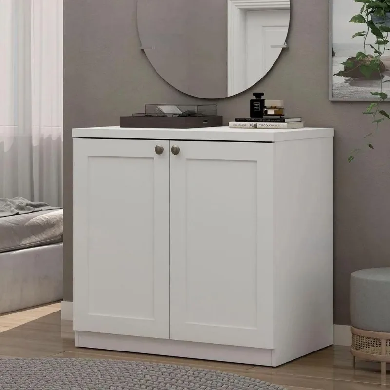 Cômoda Balcão Infinity 2 Portas MDF Puxador Metálico Branco Genialflex Móveis