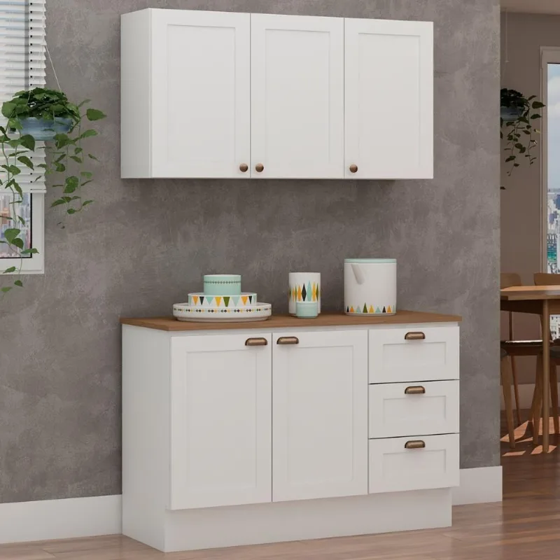 Armário Cozinha Genialflex Provençal C- Balcão C- Tampo Bco - Genialflex