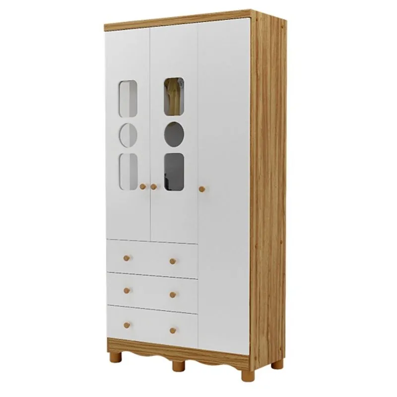 Guarda Roupa Tedy New 3 Portas Branco Amêndoa - Peroba