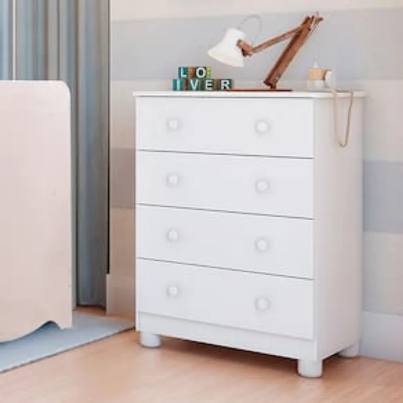 Cômoda Infantil Peroba Duda Plus com 4 Gavetas e 65,1 cm de Largura Branco