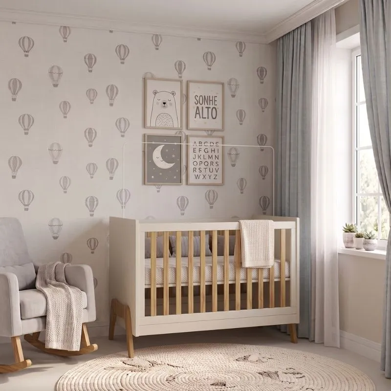 Berço Mini Cama Retrô 5 Em 1 Em MDF Guti Móveis Peroba