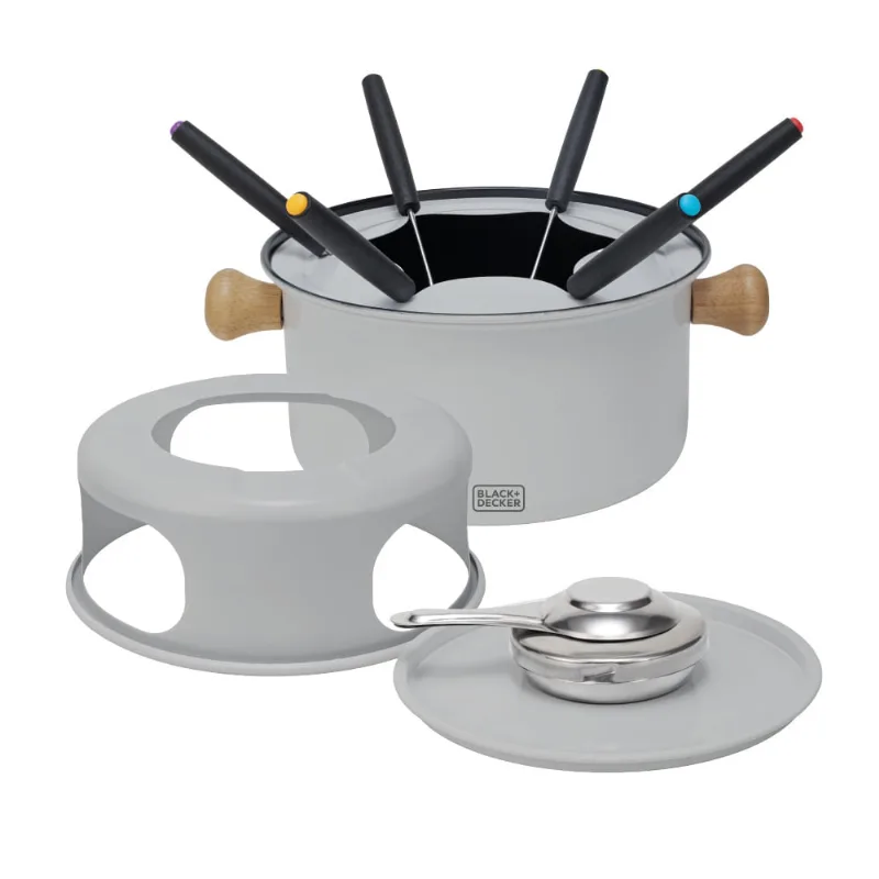 Conjunto Fondue 10 Peças Aço Carbono Eleganza Grey BLACK+DECKER