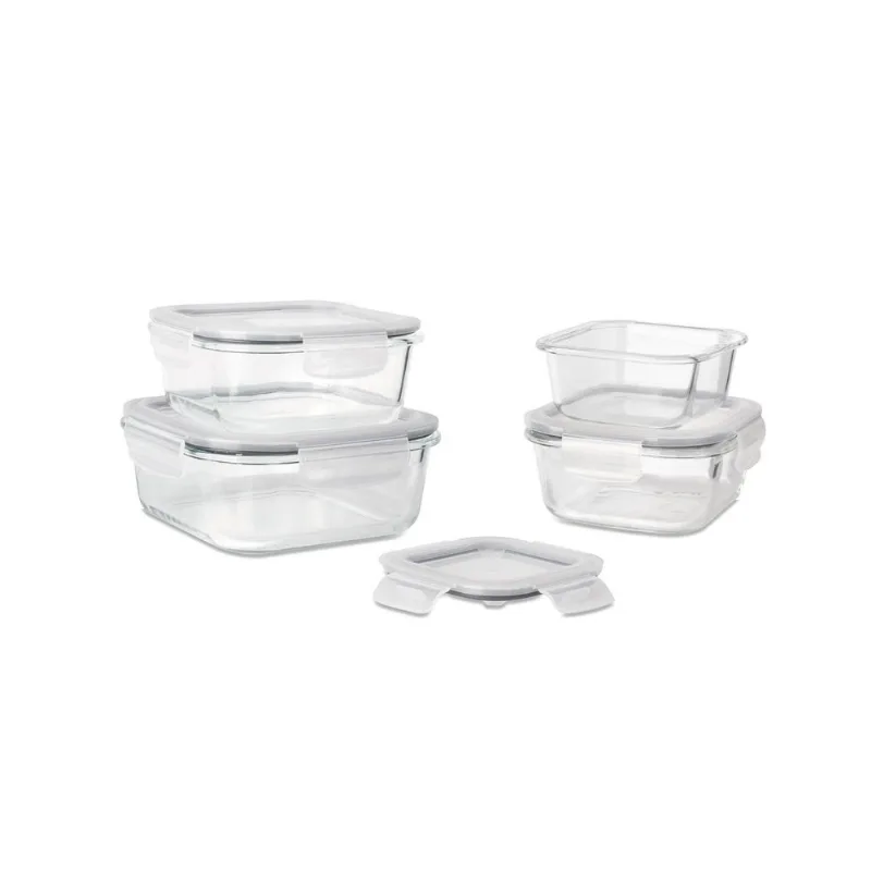 Jogo de Potes Quadrados Black Decker 4 Peças Ultra Glass