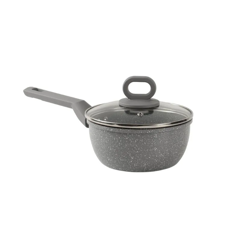 Panela C/ Tampa 16cm 1,4L Cerâmica Indução Grey Marble BLACK+DECKER
