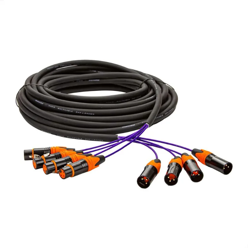 Multicabos Com Conectores XLR 4 Vias - Profissional 17 Metros
