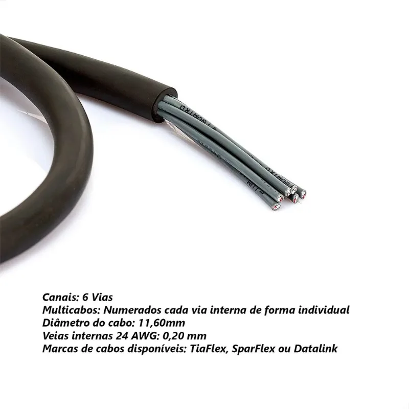 Medusa 6 Vias Montada Conectores Amphenol - 6 Metros