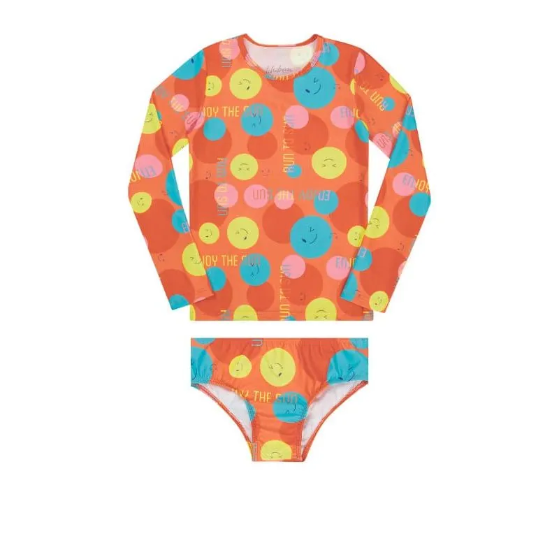 Conjunto Biquini uv Kamylus Infantil Menina Verão 4/10 - 56965-LARANJA NEON-8