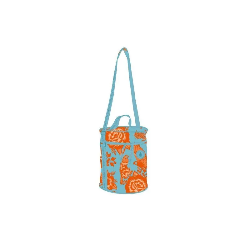 Cooler Farofa Farm Floral De Renda Laranja E Azul