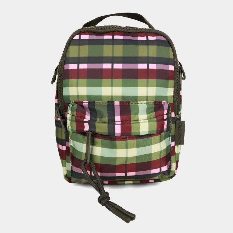 Mochila Farm Borogodó Xadrez Feminina - Feminino - Verde+Preto