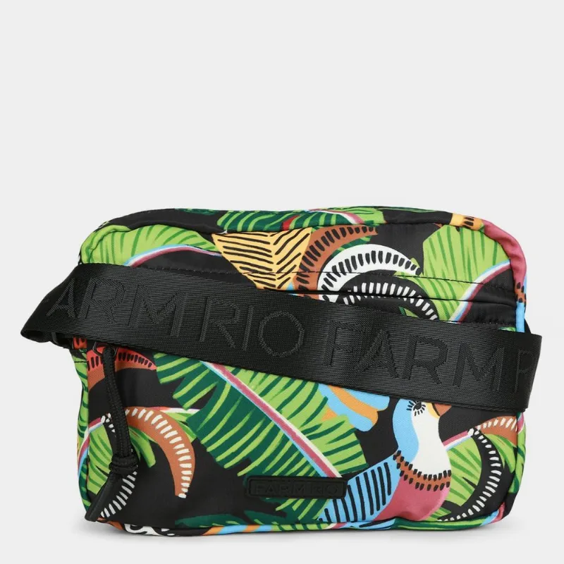 Bolsa Farm Ziriguidum Tucanos Com Folhagens Feminina - Feminino - Verde+Preto