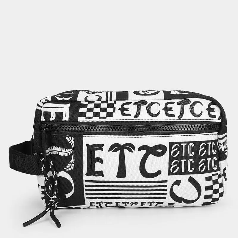 Necessaire Farm Amo Tipográfico Pb Feminina - Feminino - Preto+Branco