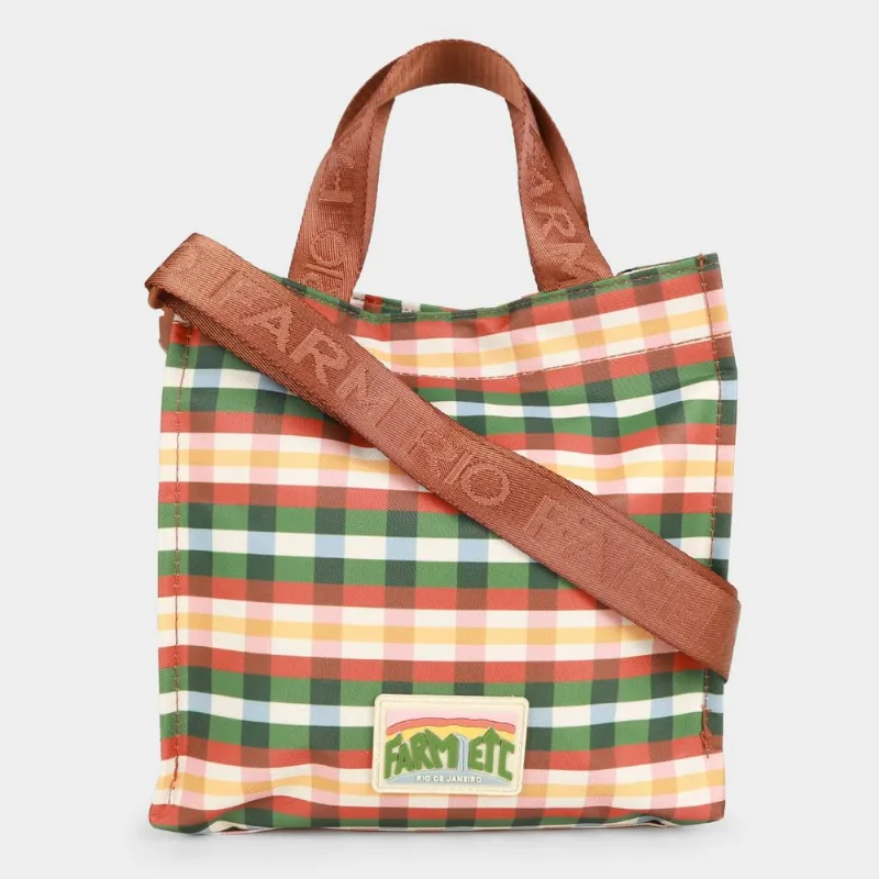 Bolsa Farm Mimo Xadrez Multi - Feminino - Marrom