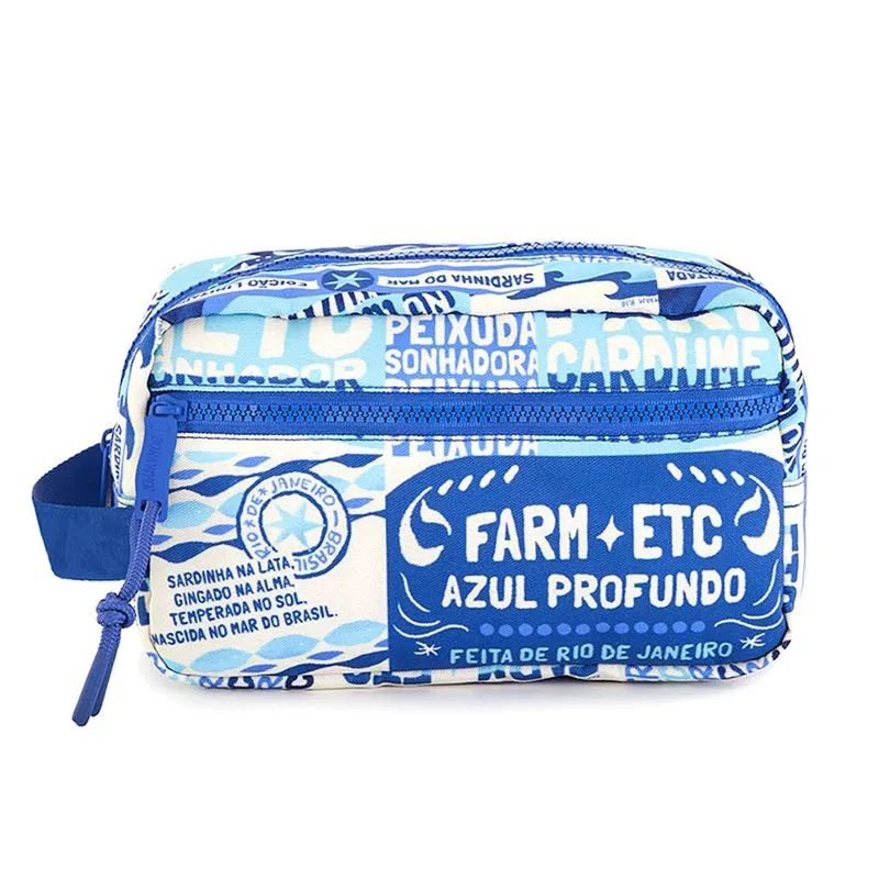 Necessaire Feminina Farm Amo Letras do Mar Azul 78336996 UNICO