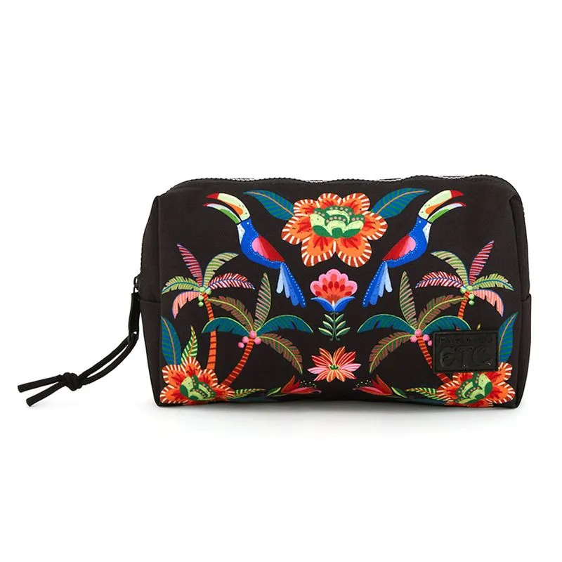 Necessaire Feminina Farm Jardim Tropical Preto 78337538 UNICO