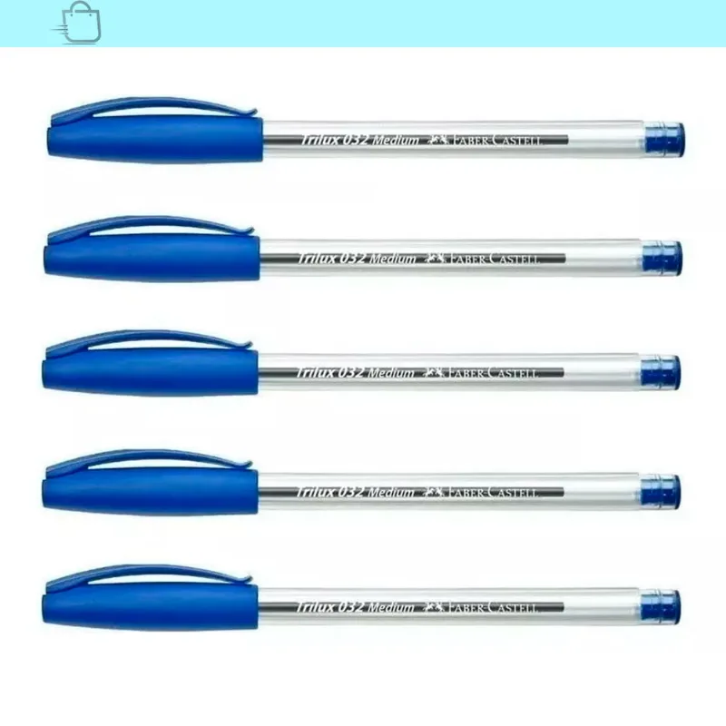 Kit Caneta Trilux 032 Faber-castell Azul 5 Unidades