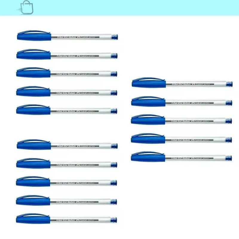 Kit Caneta Trilux 032 Faber-castell Azul 15 Unidades