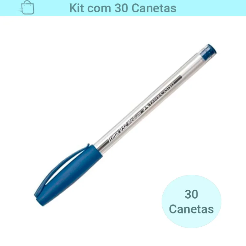 Kit Caneta Trilux 032 Faber-castell Azul 30 Unidades