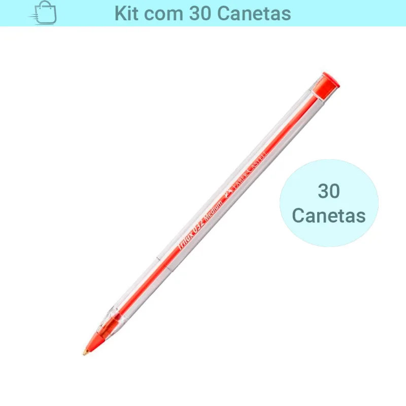 Kit Caneta Trilux 032 Faber-castell Vermelha 30 Unidades